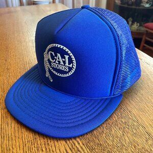 Men's CAL Stores Vintage Blue Snapback Mesh Back Trucker Hat Cap
